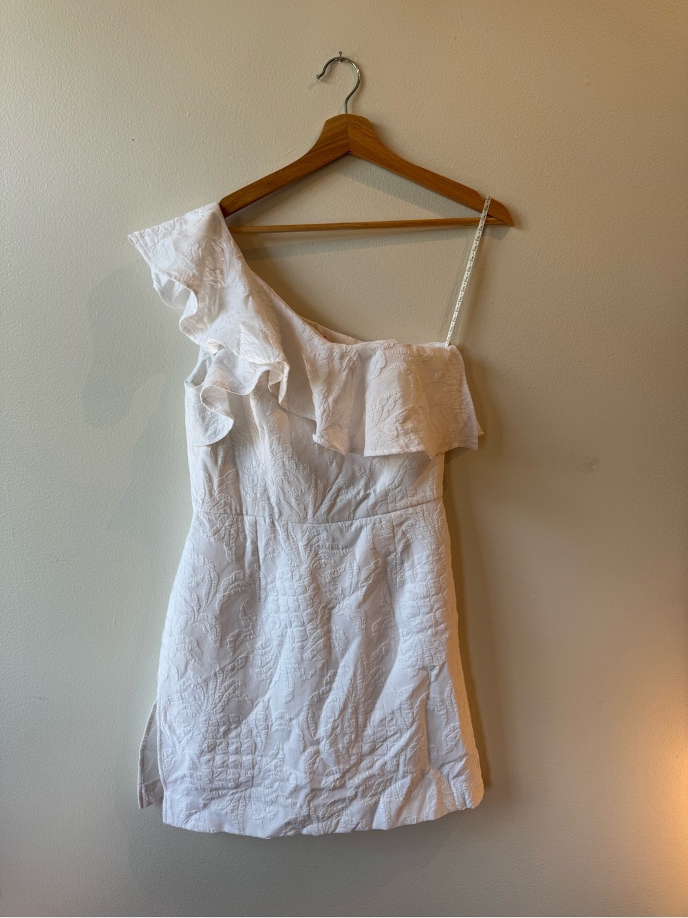 Lilly Pulitzer White One-Shoulder Ruffle Mini Dress
